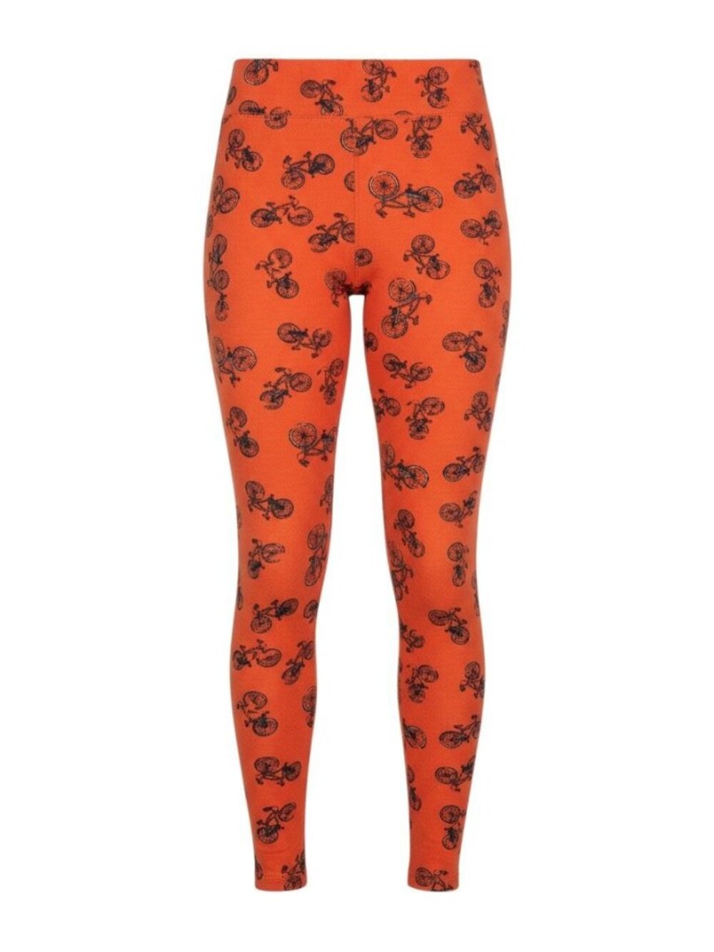 Bicycle Print Orange Leggings One Size